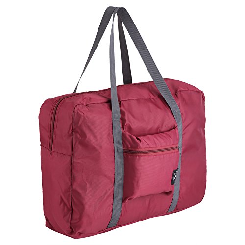 Bolsas de Viaje Plegables Maletas Bolsas de Mano Bolsas de Almacenamiento Organizador para Hombre y Mujer (Rojo Vino)