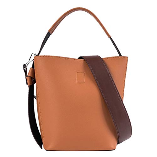 Bolso de cuero para mujer Bolso de viaje para mujer Bolso de mano Bolso de hombro de color sólido para mujer 25m x22.5cm x14cm Marrón