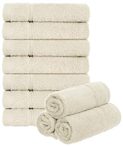 Brandsseller Juego de 10 toallas de baño, 30 x 30 cm, 100% algodón, 470 g/m²