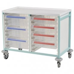 Bristol Maid Caretray Trolley doble columna 785mm alto 6 individuales 2 bandejas dobles (CT208NH6S2L)