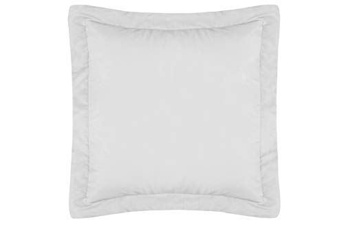 Burrito Blanco Atelier Funda Cuadrante Lisa de 80x80 + pestaña de 5cm/Funda para Cojín 180 Hilos/Funda de Cojín con Color Liso Moderno y Suave, Color Blanco