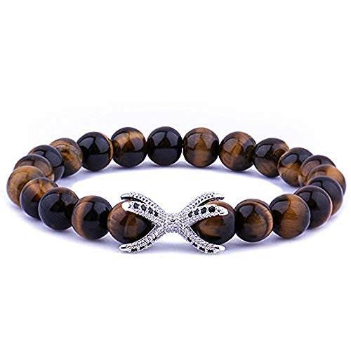 CAISHENY Nuevas Pulseras para Hombres de Moda Pulsera con Dije de Pata de dragón Pulsera de Cuentas de Piedra de Lava Longitud de la joyería Aprox. 19cm