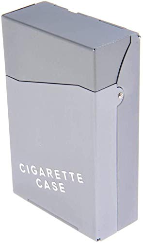 Caja de cigarrillos portátil de aleación de aluminio impermeable caja de cigarrillos hich puede contener 20 cigarrillos 90x58x26mm, plata