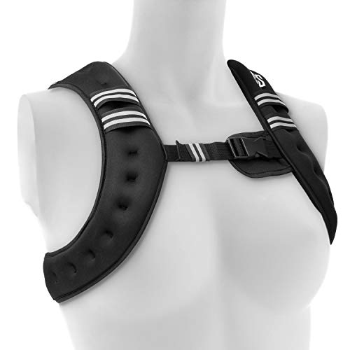 CapitalSports X-Vest Chaleco de Peso - 5 kg, Material: Neopreno-Nylon, Relleno: Bolas de Acero, para el Entrenamiento de Peso Corporal y Funcional, cinturón Pectoral, Negro