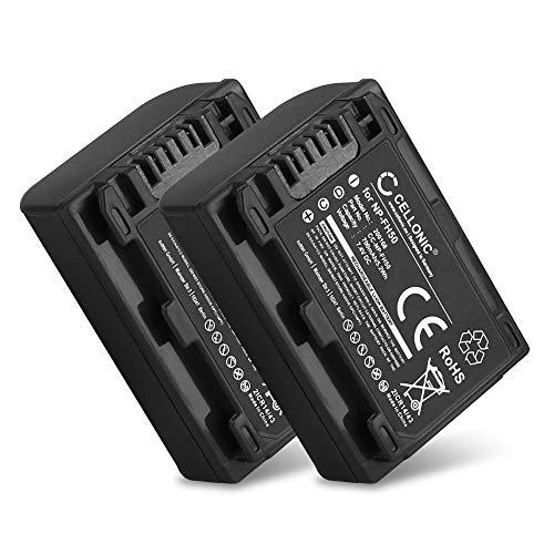 CELLONIC® 2X Batería NP-FH50 NP-FH60 -FH40 Compatible con Sony A230 A290 A330 A380 A390 DSC-HX1 HX200V HX100V CX7 HDR-SR11 -SR12 DCR-SR45 -SR42 DCR-SX30 HDR-XR500 DCR-DVD610, 700mAh bateria Repuesto