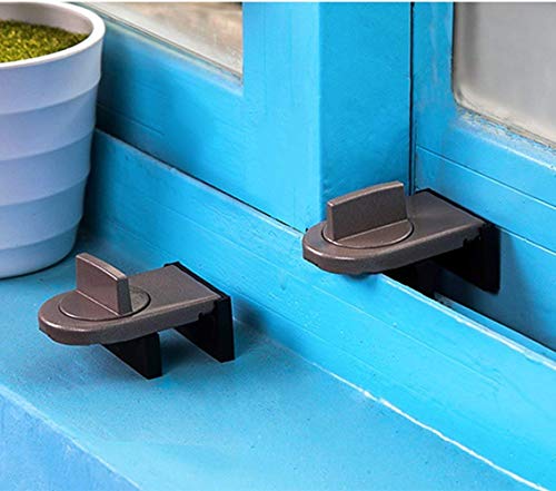 cerradura gris puerta corredera de seguridad de bloqueo y tapa de la ventana deslizante (2 pcs)