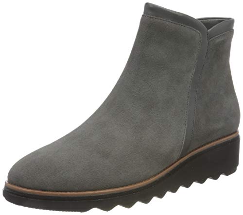 Clarks Sharon Heights, Botas Cortas al Tobillo Mujer, Ante Gris, 39 EU