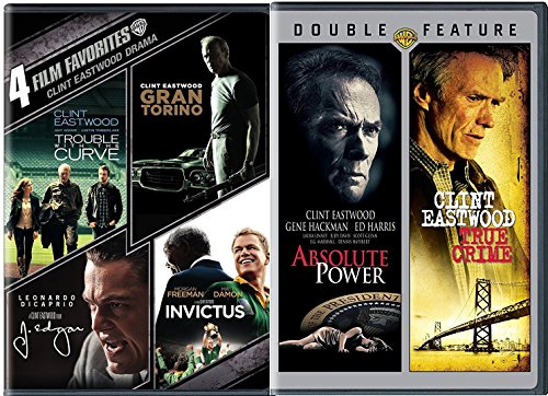 Clint Eastwood 4 Film Favorites Absolute Power & True Crime + Trouble with the Curve, Gran Torino, J. Edgar, Invictus Feature 6 movie series set