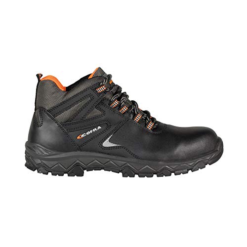 COFRA TN210-000.W41 ASCENT Botas de seguridad, S3 SRC, Negro/Naranja Fluorescente, Talla 41