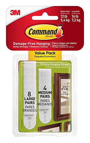 Command 17209 imágenes de montaje de Strips, Multi-Pack, 4 x 2 Strips tamaño m y 8 x 2 tiras, tamaño L