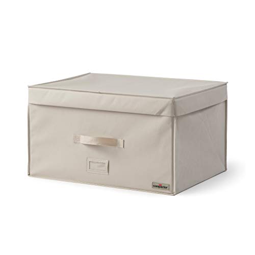 COMPACTOR RAN7117 Caja de almacenamiento al vacío rígida, ahorra espacio, tamaño grande, 150 litros, gama Family 2.0, beige