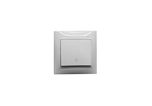 Conmutador empotrable serie premium color blanco. Intensidad 10A/250V.