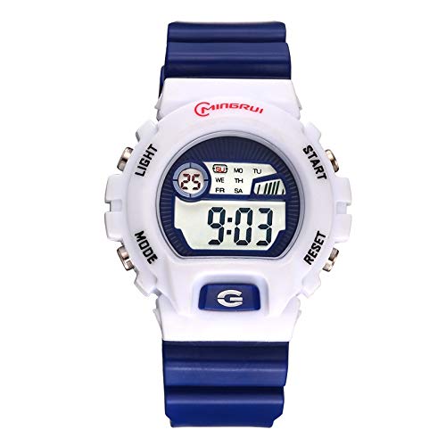 CXJC Reloj Multifuncional Luminoso a Prueba de Agua a Prueba de Dos Colores, Reloj Deportivo electrónico for Estudiantes de Primaria y Secundaria, una Variedad de Colores Disponibles (Color : E)