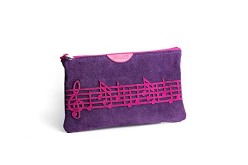 Dallaiti Design - Estuche perforado para maquillaje, de piel, para mujer, 11 x 1 x 18 cm Morado Size: 11x1x18 cm (W x H x L)