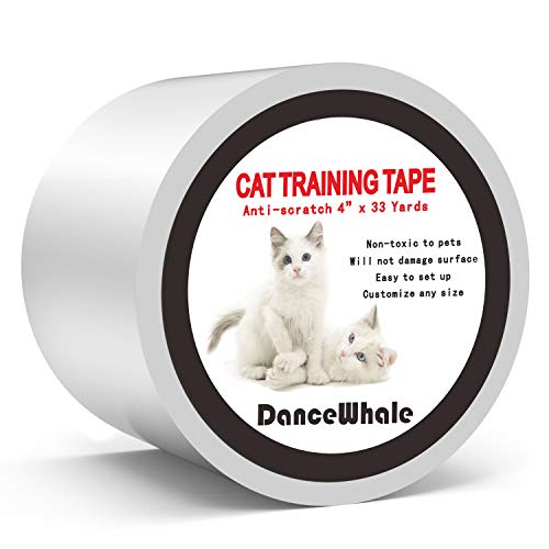 Dance Whale Cinta de entrenamiento anti arañazos para gatos, 10 cm x 30 m, cinta disuasoria transparente para rascar gatos, protector de muebles para sofá, alfombra, puertas
