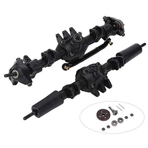 DAUERHAFT Eje Trasero Delantero del Coche RC Engranaje de Acero Interno Durable Negro Eje de Nylon Moldeado por inyección Carcasa(Differential Front and Rear axle)