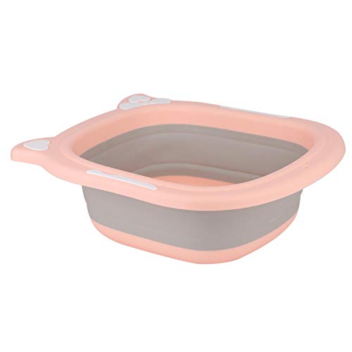 DAUERHAFT Lavabo de pie con Cara de Dibujos Animados, Lavabo para baño, para el hogar, la Cocina, Viajes al Aire Libre para niños y bebés(Orange)