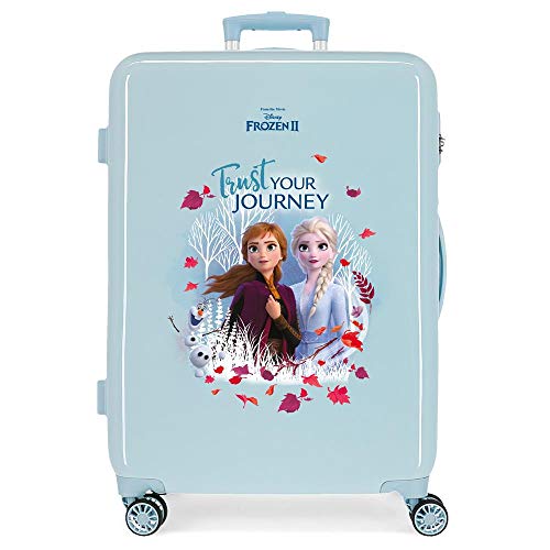 Disney Frozen Trust your journey Maleta mediana Azul 48x64x26 cms Rígida ABS Cierre combinación 61L 3,4Kgs 4 ruedas dobles