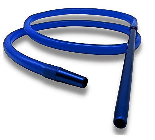 DOJA Barcelona | Manguera Cachimba | 185 cm | Color Azul | Mangueras de Silicona para Shisha Hookah | Tubo con extremo de Aluminio para Cachimba Shisha, Pipas de fumar, pipas de agua para fumar.