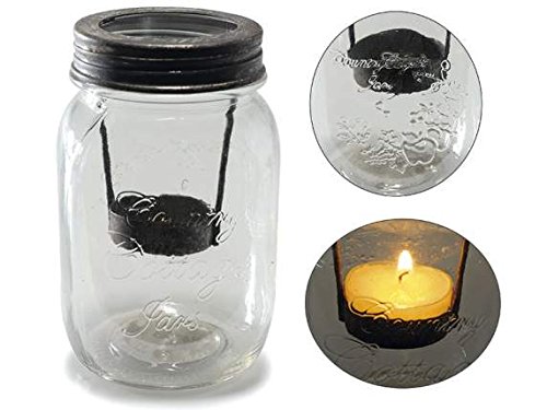 DRW Set 2 Botes de Cristal - Portavelas de Cristal Transparente y Metal para Velas calientaplatos