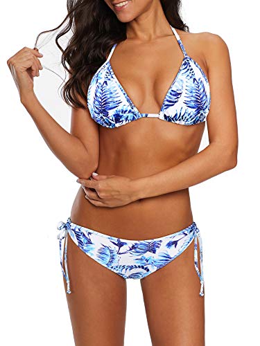 Durio Bikini para mujer, push up sexy, 2 piezas, bikini con triángulo, braguita ancha de cuerpo ajustable Fabricados en porcelana. 40