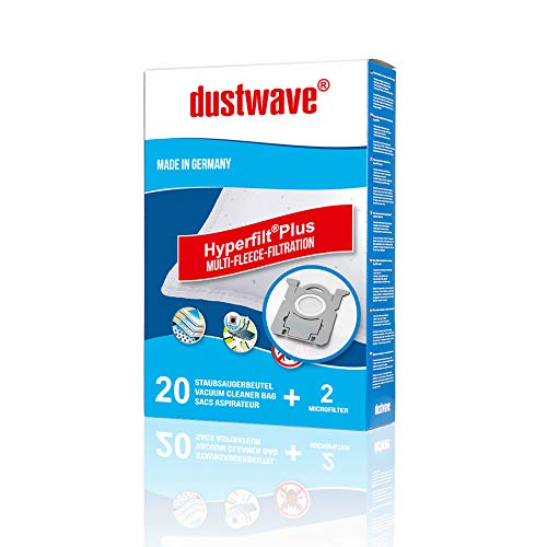 dustwave® - 20 bolsas para aspiradora AEG VX4, VX6, todas las versiones compatibles con GR201, S-Bag & Swirl PH86 + microfiltro/bolsas de filtro – Fabricado en Alemania