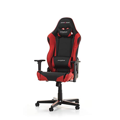 DXRacer GC-R0-NR-Z1 Gaming Chair, Cuero sintético, Negro & Rojo, Normal/Large