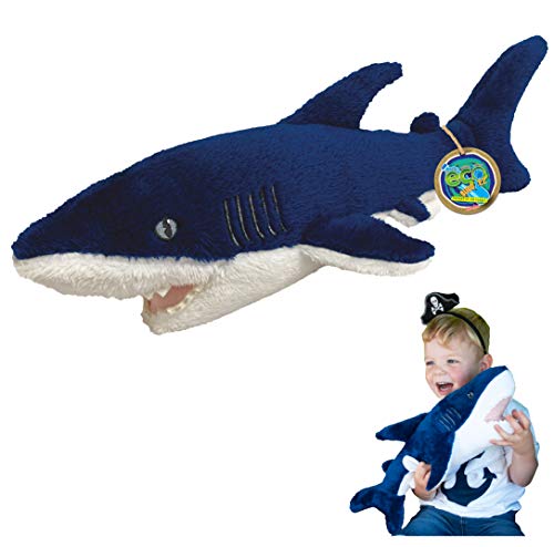 EcoBuddiez Mako Shark Soft Toy, Grande (los 51cm) - Juguete Suave y mimoso de la Felpa de Deluxebase. Hecho de Las Botellas plásticas recicladas. Regalo mimoso niños.