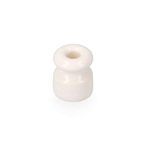 EDM 67320 Aislador Porcelana para Cable Trenzado, Blanco, Blanco