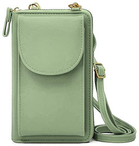 Eleccio Bella Mini Bolso Bandolera Cartera Móvil Mujer PU Moda 0.8 Litros (A-Verde)