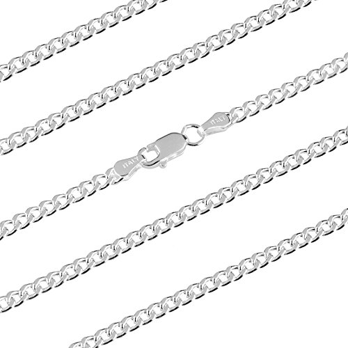 EMPATHY JEWELS Cadenas de Plata para Hombre en 5 tamaños - Collar Plata Hombre de 3mm de Grosor - Cadena de Plata para Hombre de fabricación Italiana - Cadenas Hombre Plata para Hacer un Regalo.