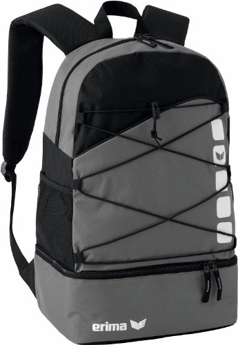 Erima GmbH 723344, Mochila Multifunción con Compartimento Inferior, Granito/Negro, 24.3 litros, 30 x 18 x 45 cm