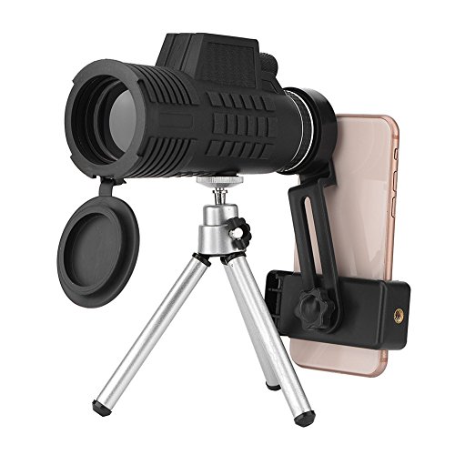 fasient Lente telescópica 50 * 60 con trípode para teléfono móvil, Gafas ópticas Impermeables portátiles HD Lente de cámara de teléfono monocular para 1. para observación de Aves, Lugares de interés