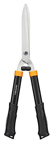 Fiskars Tijeras Cortasetos HS21, Para Podar Setos y Arbustos, Longitud 59 cm, Cuchillas de Acero Templado/Mango de Plástico Soft-Touch, Negro/Naranja, Solid, 1026827