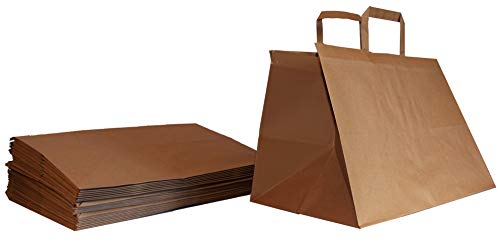 FLORIO CARTA 25 bolsas de papel kraft de 110 g. Color Habana Mango de papel | Dimensiones 26 x 16 x 29 cm | Soporta un peso máximo de 3 kg (blanco, 35_x_23_x_25_cm)