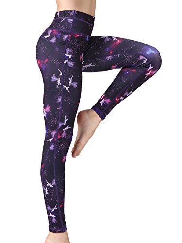 FLYILY Mallas Deportivas Mujer Pantalones impreso Leggings Deportes para Running Yoga Fitness Gym