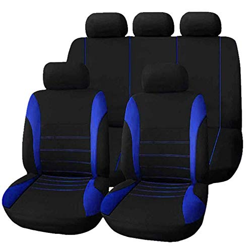 Fundas para Asientos De Automóvil - Delaman 9 Partes Universal Delanteras Reposacabezas Traseros Set Completo Auto Asiento de Asiento (Color : Blue)