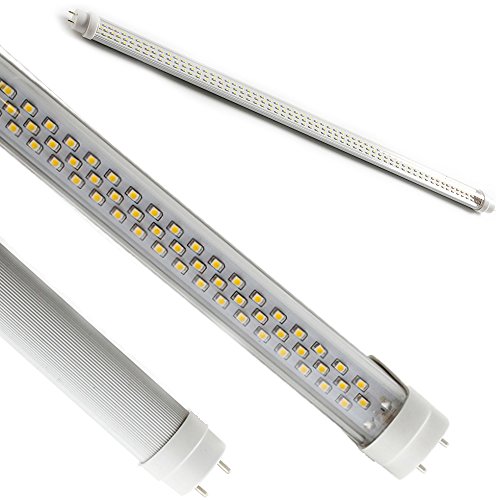 FuturPrint - Kit de 4 tubos transparente de neón LED SMD de alta luminosidad con una duración de hasta 50.000 horas de funcionamiento sin necesidad de cebadores ni reactores, color blanco frío (120 cm, casquillo T8, 20 W = 190 W, 6000-6500 K, 1800 lúmenes