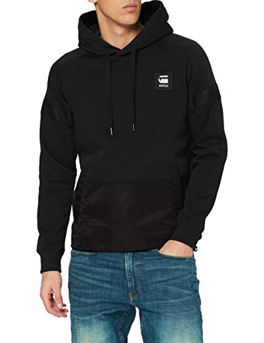 G-STAR RAW Prisoner Mix Hooded Sudadera con Capucha, Dk Black A971-6484, M para Hombre