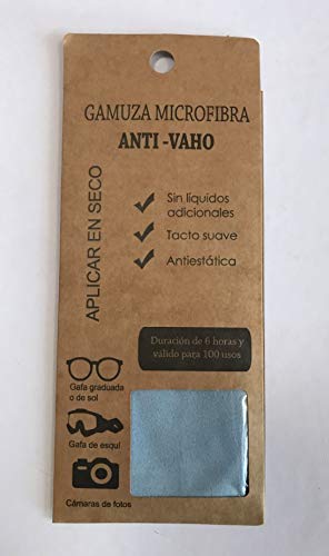 Gamuza Microfibra Anti Vaho 6 Horas de duración. Sin Líquidos adicionales y Antiestática.