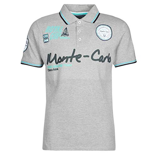 Geographical Norway - Polo para hombre, diseño de impresión frontal de goma Color gris. M