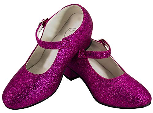 Gojoy shop- Zapato con Tacón de Danza Baile Flamenco o Sevillanas para Niña y Mujer, 5 Colores Disponibles (P-Rosa, 24)