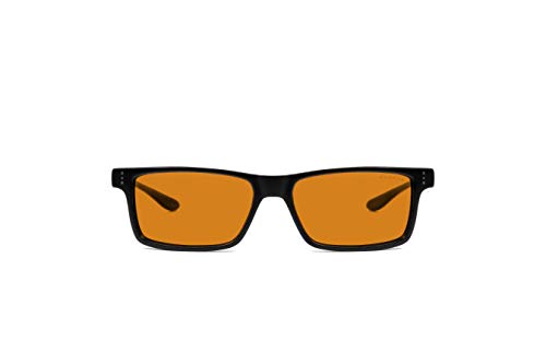 Gunnar Gaming and Computer Eyewear | Vertex, Onyx frame, Amber MAX Tint | Blue Light Blocking Glasses | Patented lens, 98% Blue Light Protection, 100% UV Light | Reduce Eye Strain & Dryness