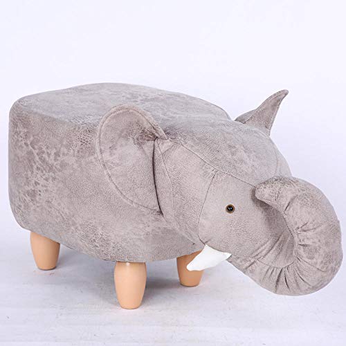 hamacy Reposapiés Animal Creative Ottoman para niños y Adultos Asiento Acolchado Antideslizante Taburete reposapiés-Elefante Beige