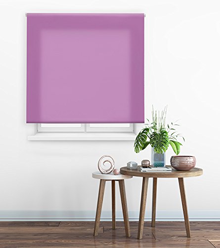 HappyStor Clear Estor Enrollable A Medida Tejido Liso Traslúcido 113-Morado Medida Total Estor: 130x175 (**Solo Ancho Tela:126-127cm.**)