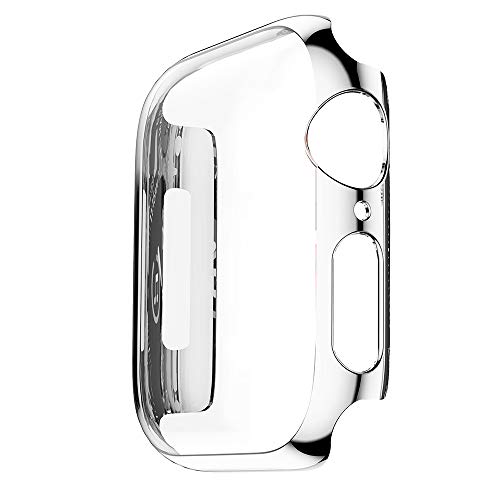 HARPILY Funda de Compatible con Manzana Watch 4 44mm, Cubierta de PC Dorable Protectora Cover de Manga Plateado