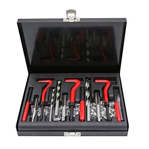 Hengda Juego de Reparacion de Roscas 88 Piezas M5 M6 M8 M10 M12 Kit Reparacion Roscas Helicoidales Kits de reparación de roscas