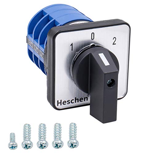 Heschen - Conmutador selector rotativo de levas universal LW28-32/D303.3 660 V 32 A, 3 posiciones, 3 fases, 12 terminales, CE