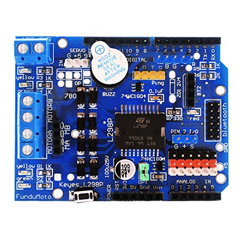 HiLetgo L298P DC Motor Drive Module L298P DC Motor Drive Shield H-Bridge Drive Expansion Board High-Power DC Stepper Motor Controller for Arduino