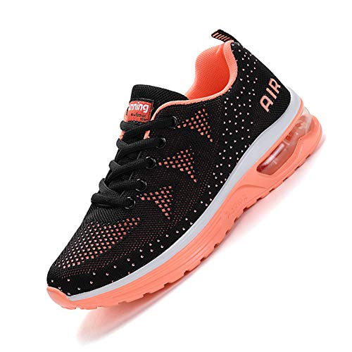 Hombres Mujeres Zapatillas De Deporte Zapatillas Deportivas Zapatillas De Carretera Zapatillas De Deporte Entrenador Transpirable para Correr Gimnasio Gimnasio Exterior Black Orange 40 EU